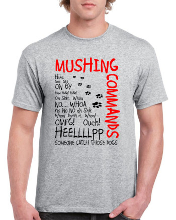 Mushing Commands T Shirt Nordikota Print Embroidery